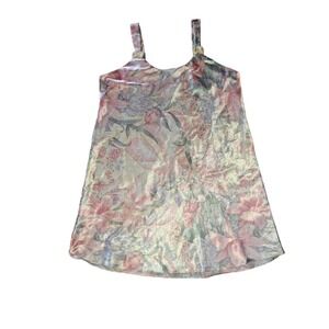 Womens Sante Classics Floral Silky Slip Dress L Pastels Petal Pink